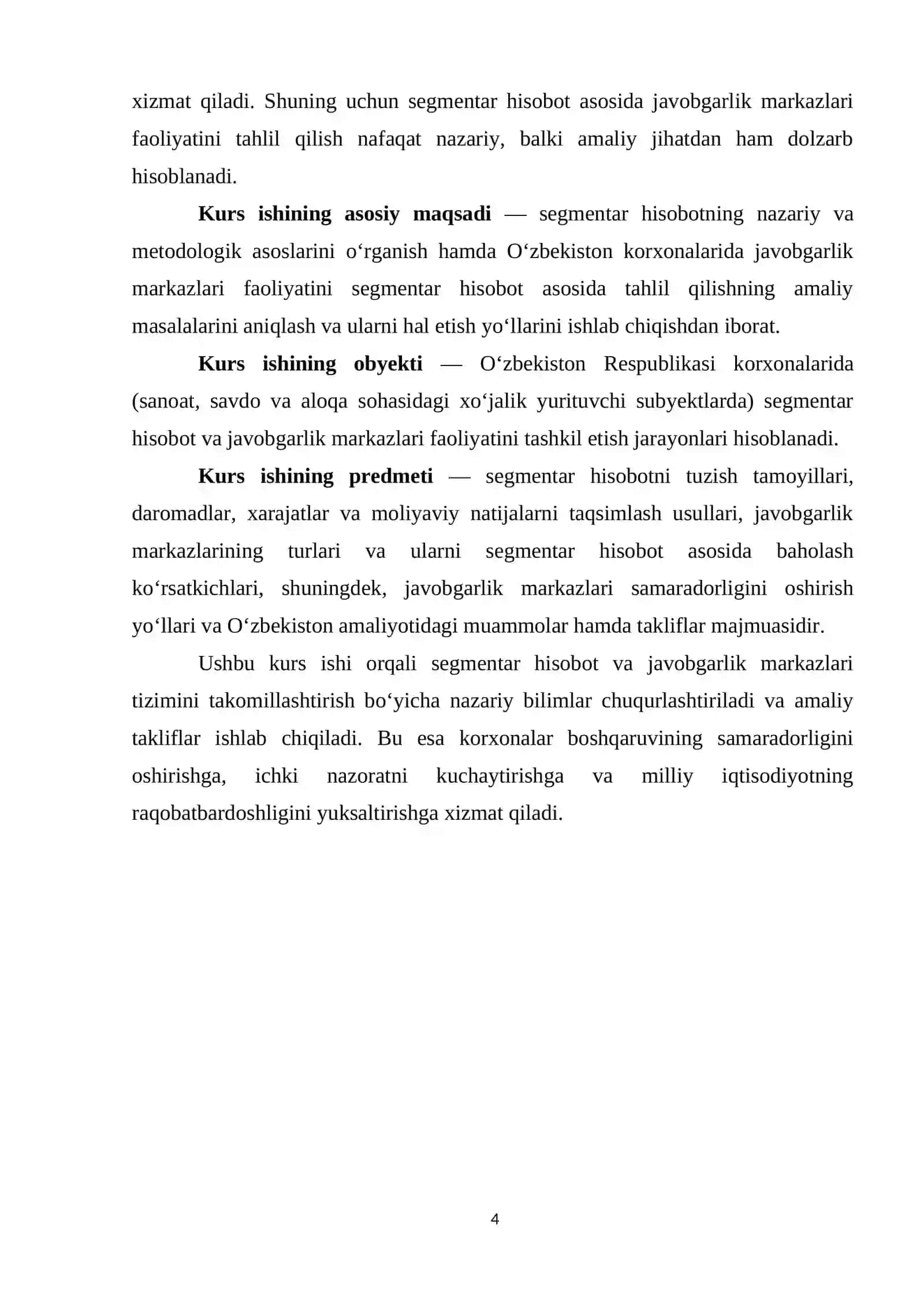 Segmentar hisobot asosida javobgarlik markazlari faoliyatini tahlil qilish 4