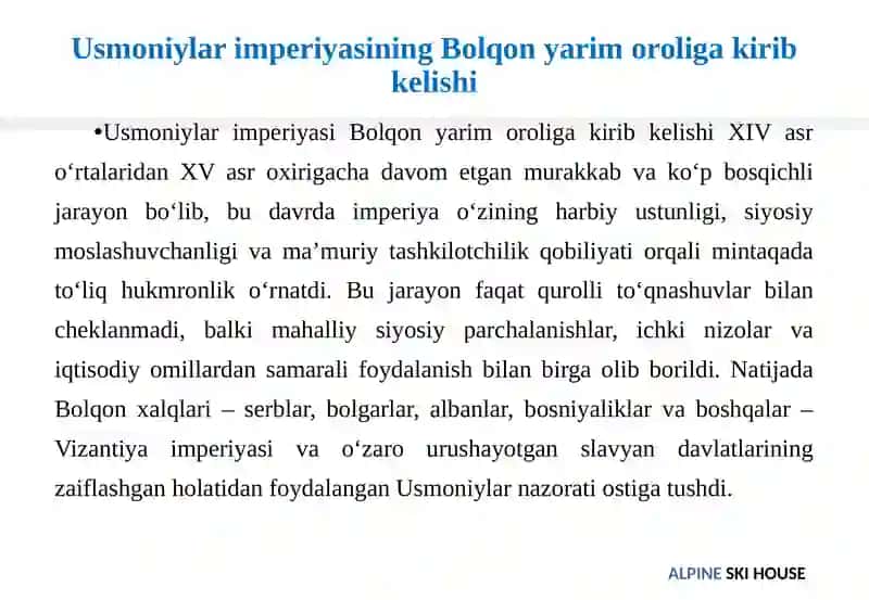 Bolqon yarimorolixalqlari Usmoniylarimperiyasi hukmronligi davrida 4