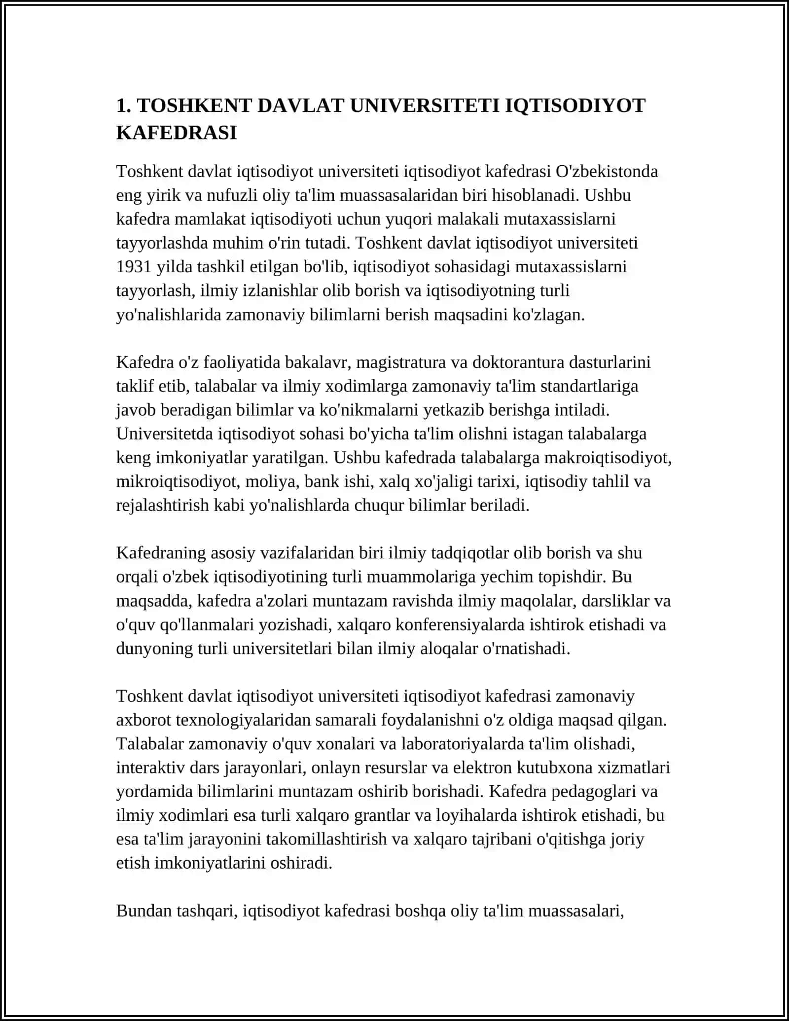 INSTITUT VA KAFEDRANGIZNI(MAJBURIY EMAS) TO'LIQ KIRITING 4