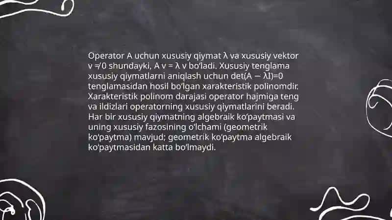 Operatorlarning xususiy funksiya va funksiya qiymatlari 4
