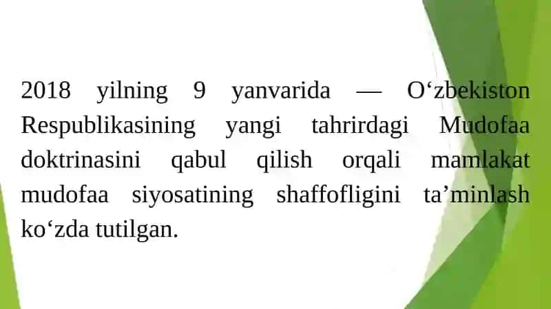 O‘zbekiston Respublikasi harbiy xavfsizligini ta’minlash masalalari 4