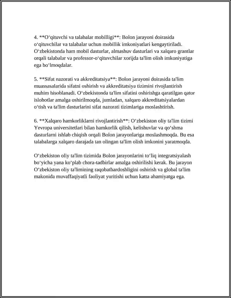 Bolon jarayonlarining O‘zbekiston oliy ta'lim tizimiga integratsiyasi 4