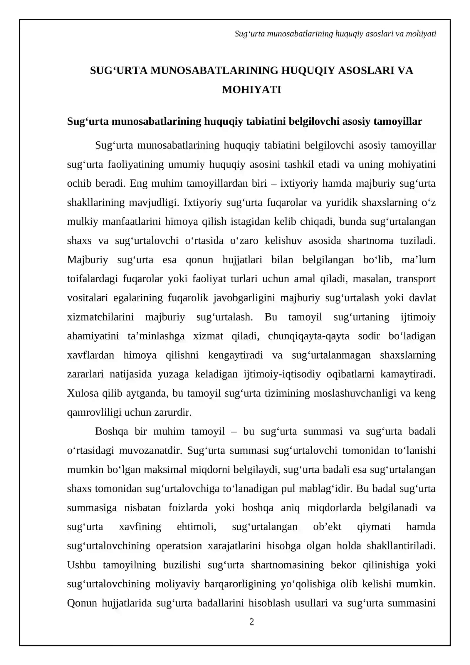 Sug’urta munosobatlari va ularni tartibga solish mexanizmlari 4