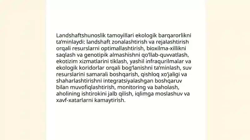 Landshaftshunoslik nazariyasi va barqaror rivojlanish konsepsiyasidagi o‘rni 4
