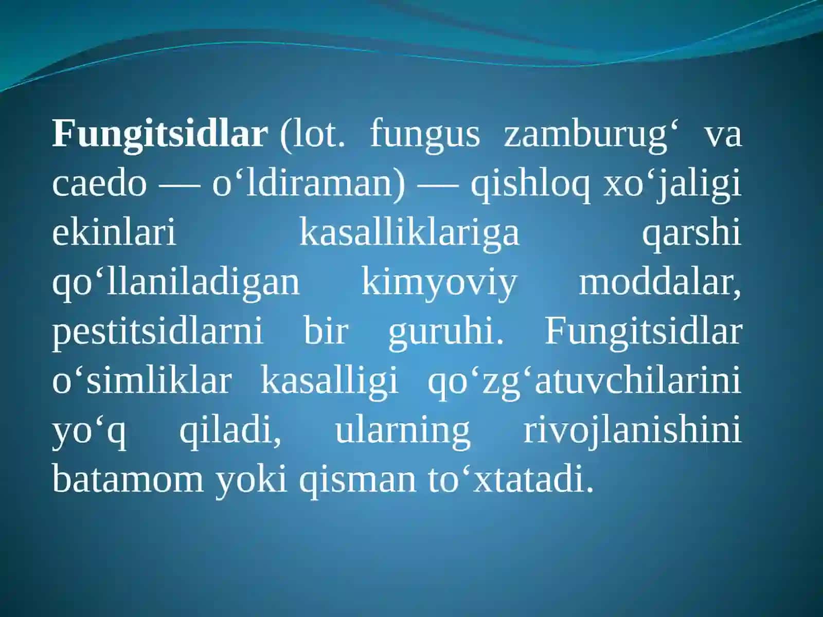 FUNGITSIDLAR KASALLIK VA URUG’LARNI DORILASHDA QO’LLANILADIGAN PREPARATLAR 4