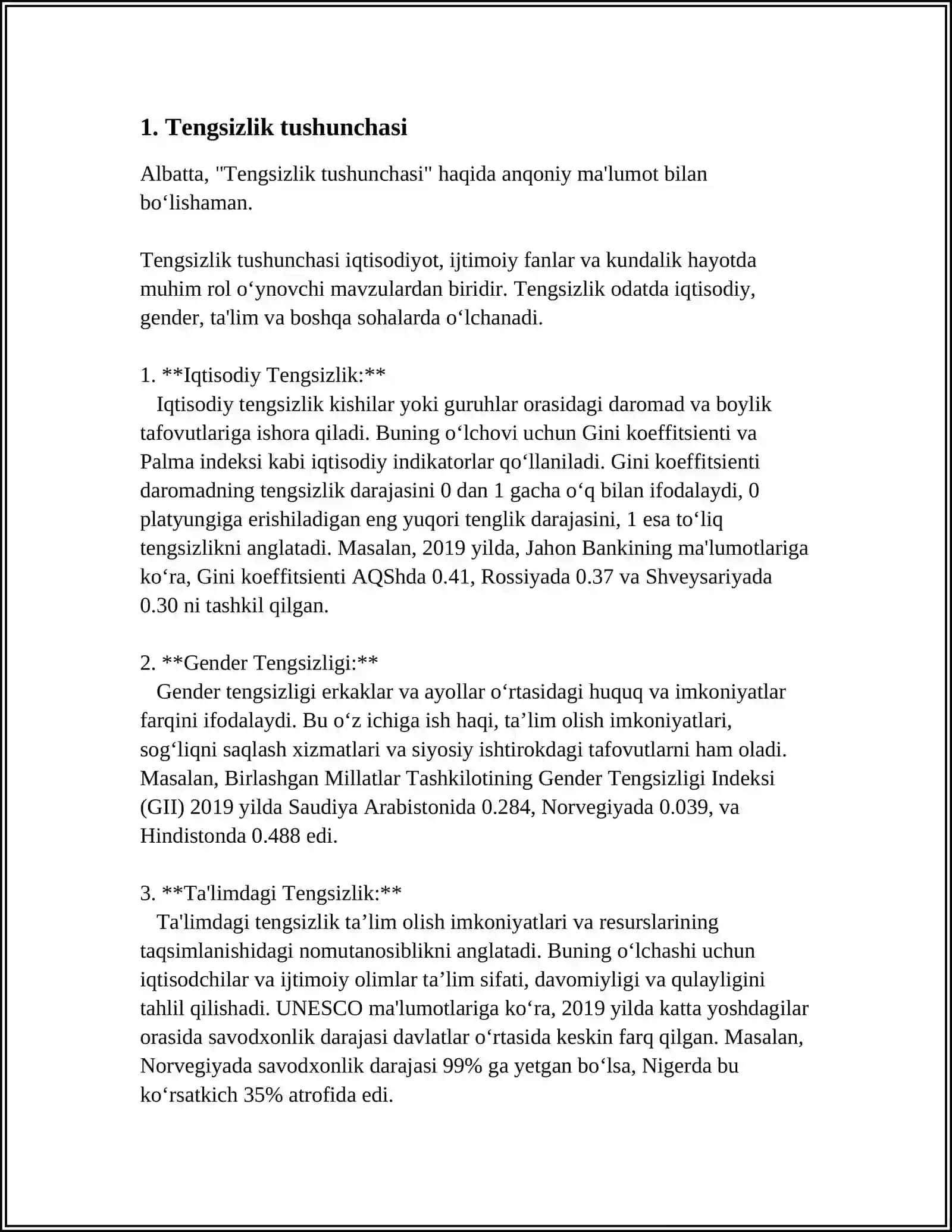 Mavzu: TENGSIZLIKLARNI ISBOTLASH, KLASSIK TENGSIZLIKLAR, NOSTANDART TENGSIZLIKLARNI YECHISH 4
