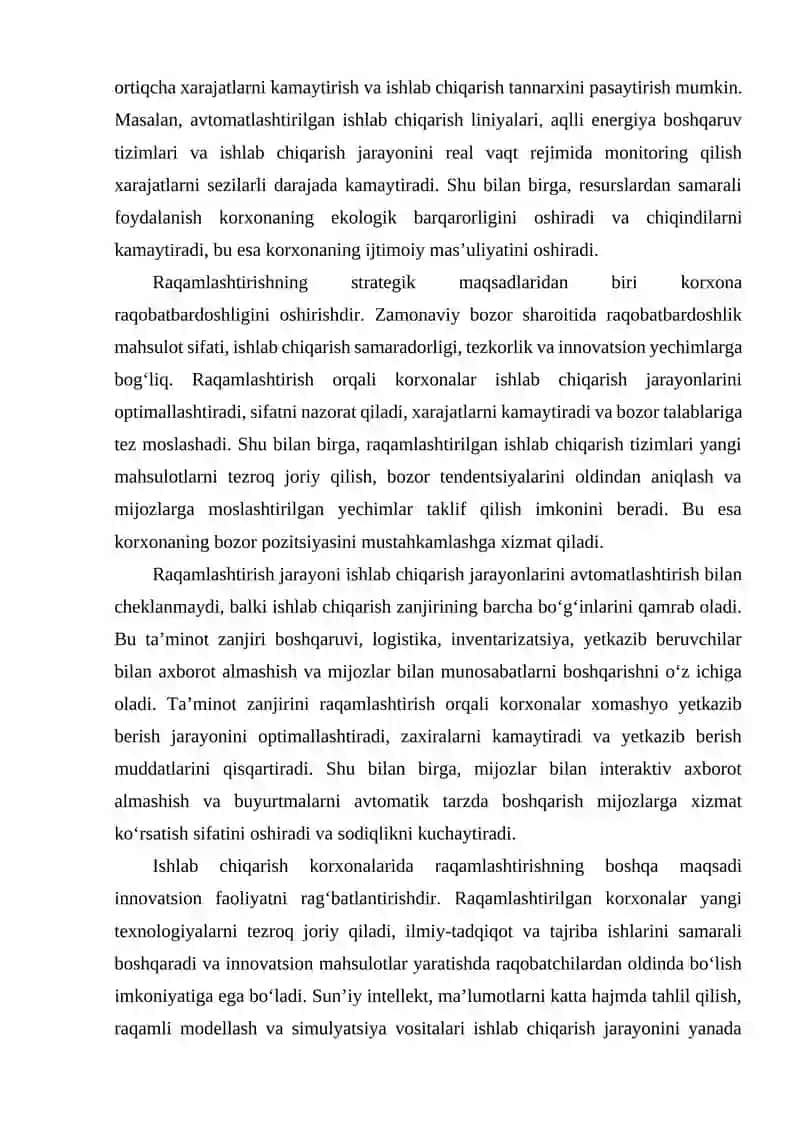 Ishlab chiqarish korxonalarining raqamlashtirish amaliyoti 4