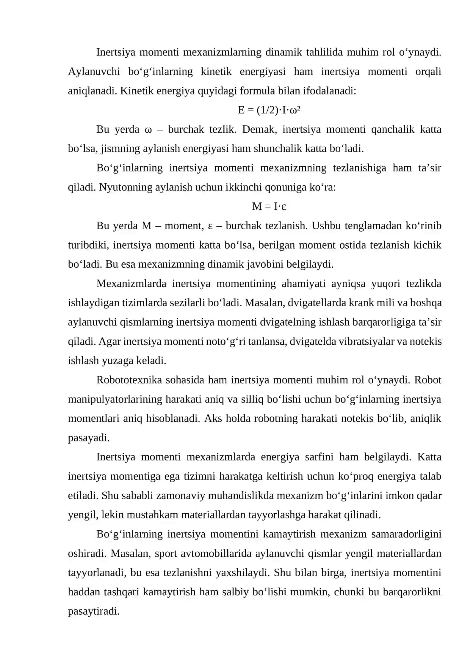 BO‘G‘INLARNING INERTSIYA MOMENTLARINI ANIQLASH 4