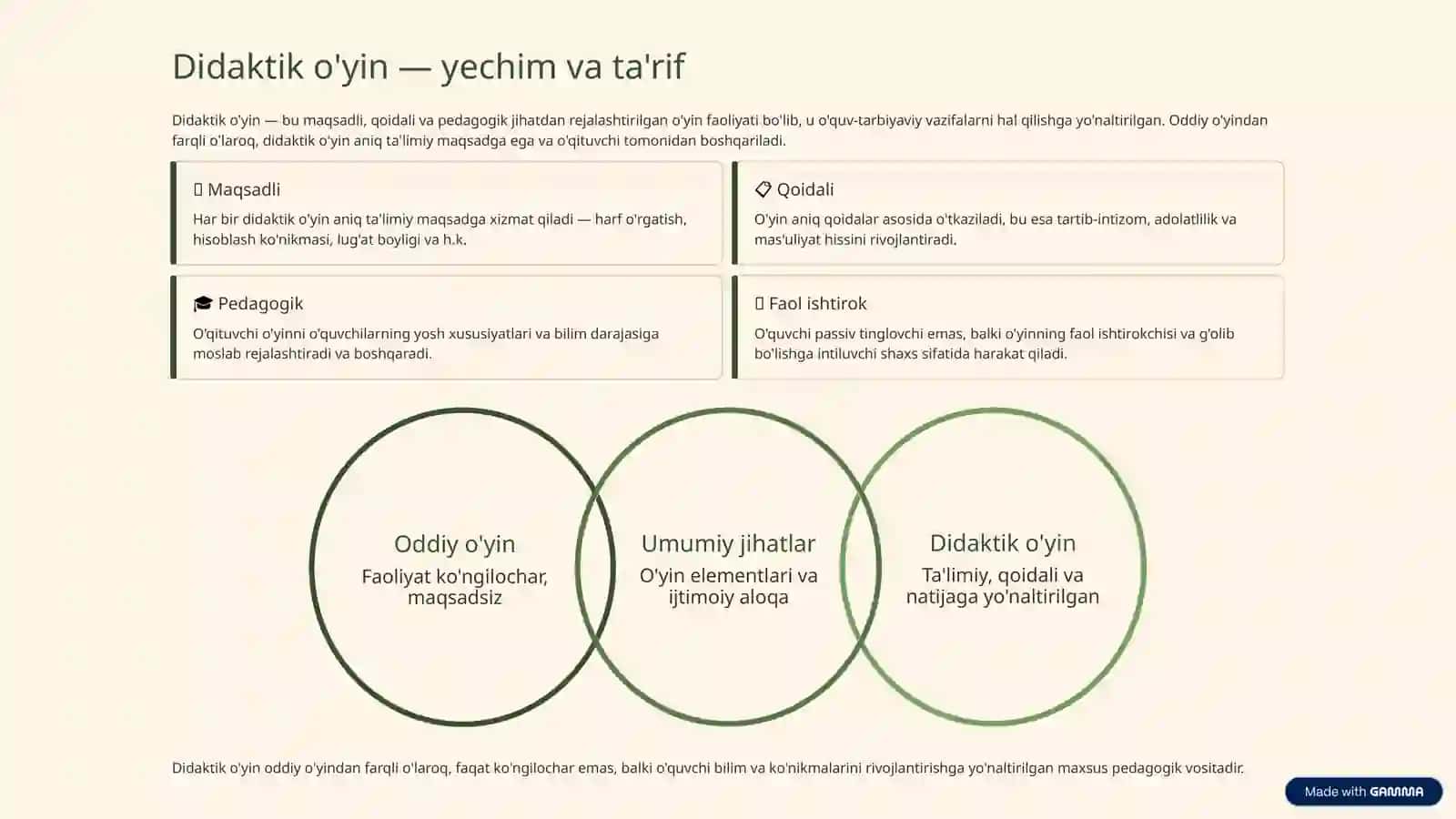 BOSHLANG'ICH SINFLARDA DIDAKTIK O'YINLARDAN FOYDALANISH bo'yicha taqdimot 4