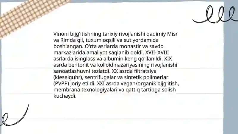 Vinoni bijg'itish. Bijg'ish turlari klassifikatsiyasi. 4