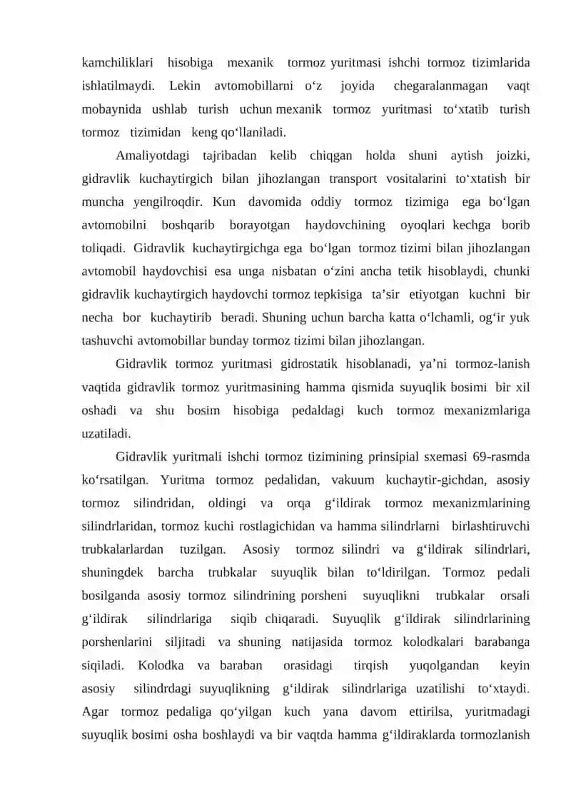 Zamonaviy avtomobillarning ishchi tormoz tizmi 4