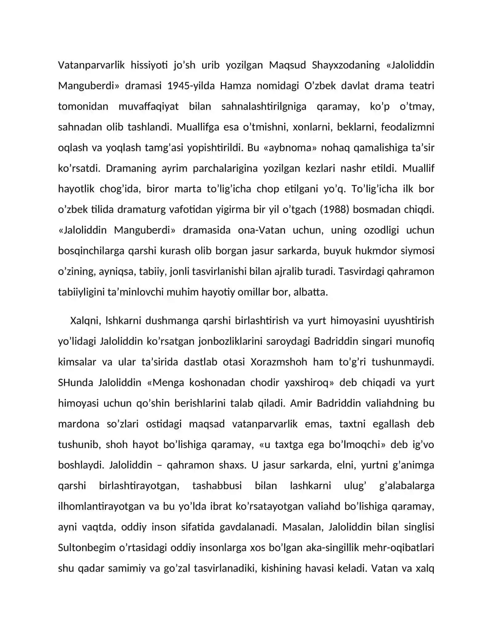 Maqsud Shayxzoda dramalarini qiyosiy-tarixiy metod asosida tahlil qilish 4