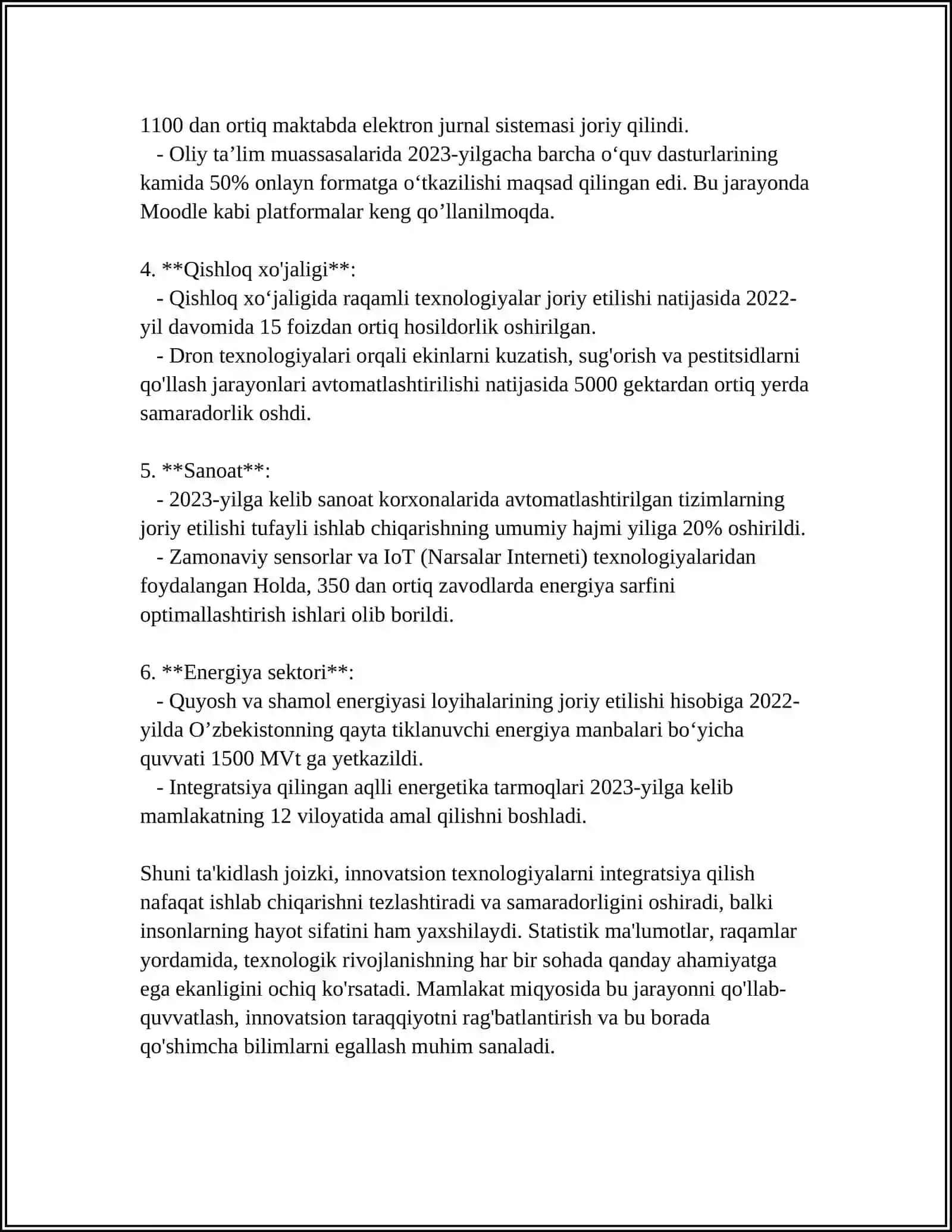 MUSTAQIL ISH Mavzu: INTEGRATSIYA VA INOVATSION G’OYALAR 4