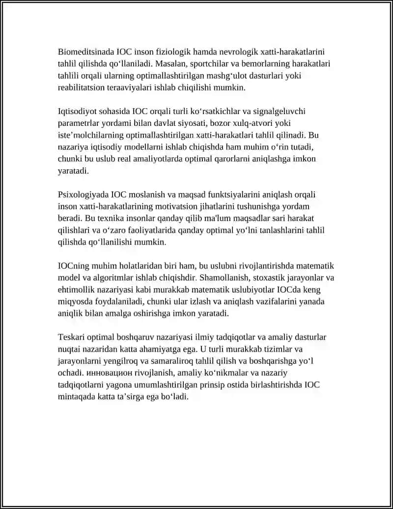 Teskari optimal boshqaruv ( INVERSE OPTIMAL CONTROL) METODLARI VA ULARNING AHAMIYATI 4