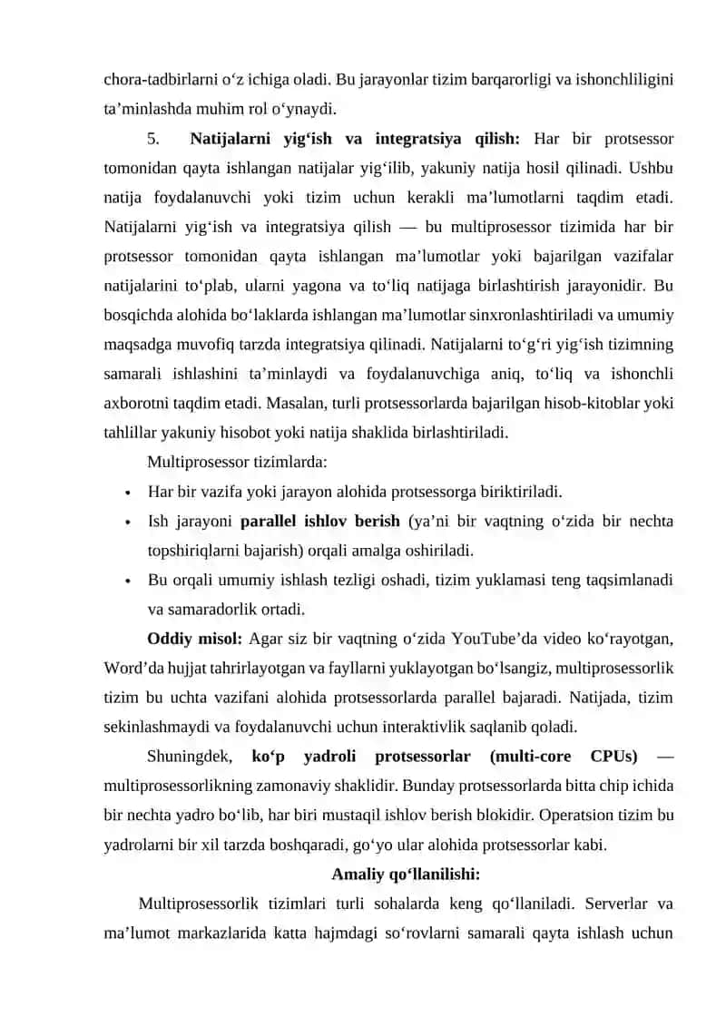 Axborotga multiprosesorlik ishlov berish 4