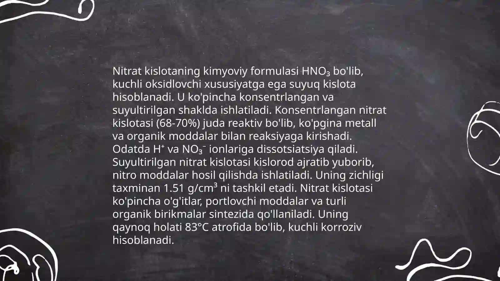Nitrat Kislota ishlab chiqarish va ularning o'ziga xos xossalari 4