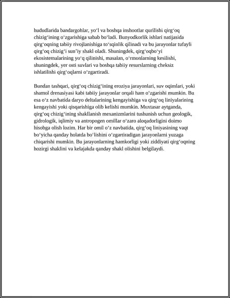 DENGIZ VA OKEANLAR QIRGʻOQLARI VA ULARNING HOSIL BOʻLISHI VA OʻZGARISHI 4