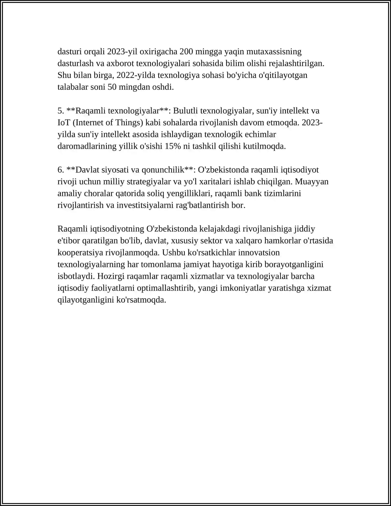 IQTISODIYOTNI RAQAMLASHTIRISH SHARTLARIDA ELEKTRON BIZNESNI RIVOJLANISHI 4