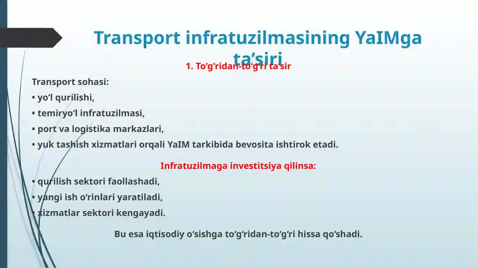 Davlat transport-logistikasi iqtisodi rivojlanishi 4