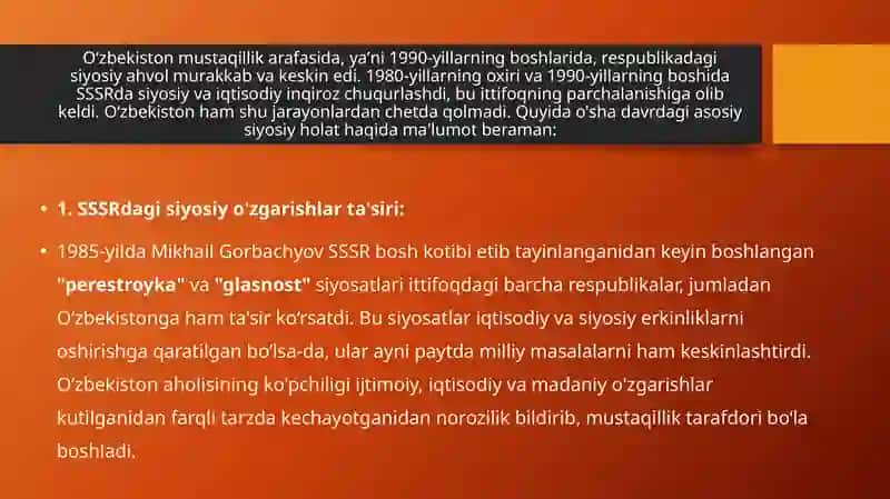 O'zbekiston Respublikasi Tashkil Topish Tarixi 4