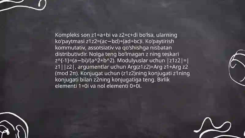 Kompleks sonlar ustida chiziqli amallar 4