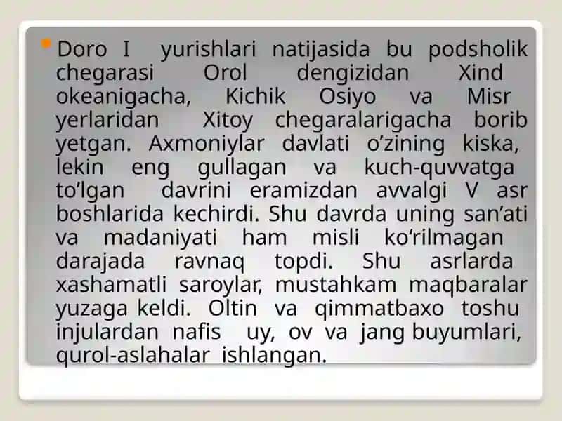 Qadimgi Eron va O'rta Osiyosanati 4