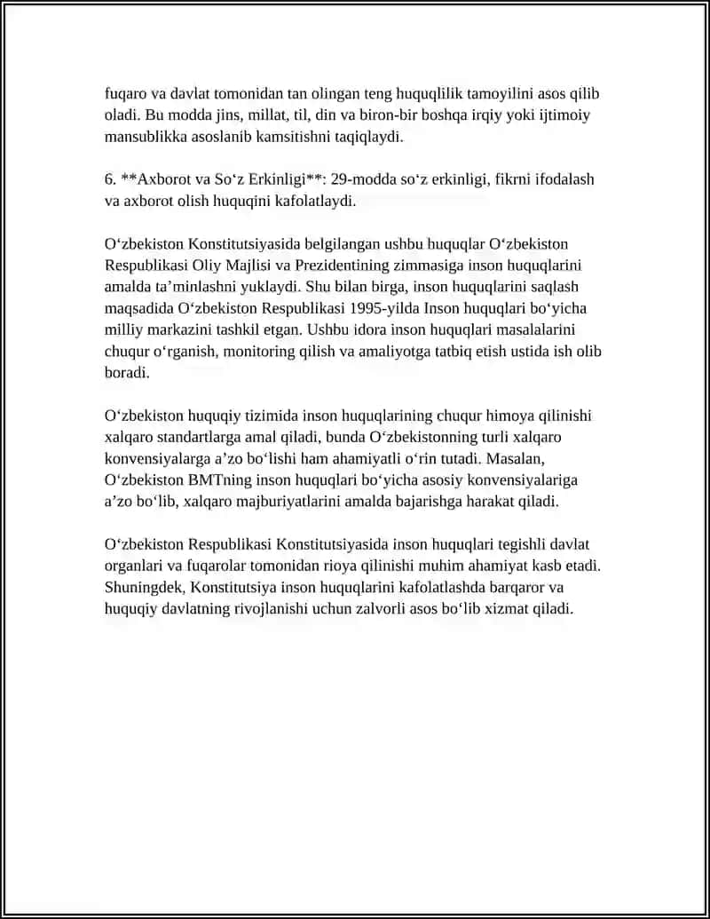 O‘zbekiston Konstitutsiyasida inson huquqlari kafolati 4