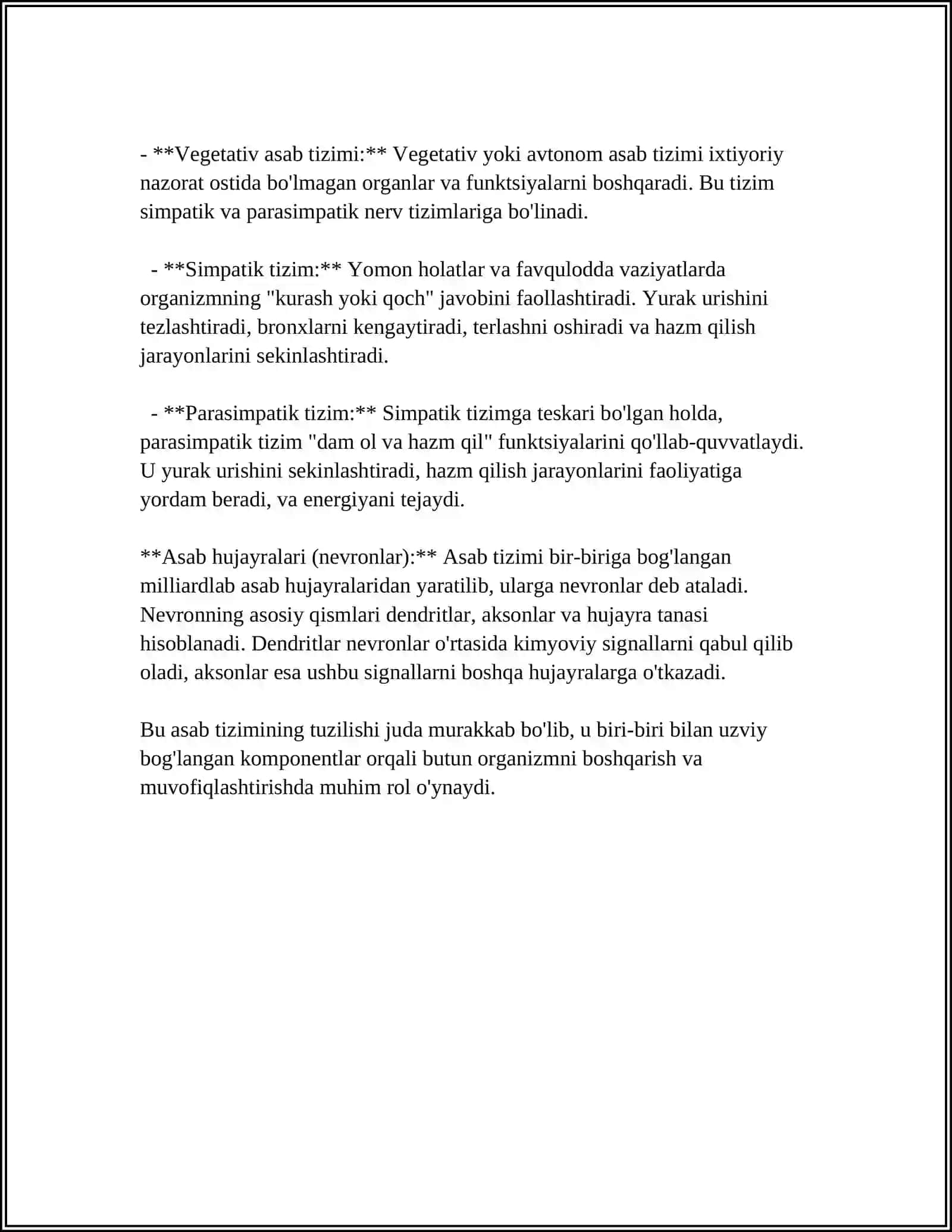NERV TIZMI HAQIDA UMUMIY MA'LUMOT 4