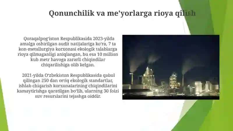 Ishlab chiqarishlarni atrof muhitga salbiy tasirlarni minimallashtirish 4