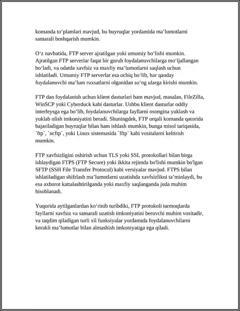 FTP SERVER OʻRNATISH VA SOZLASH (FILE SERVER) 4