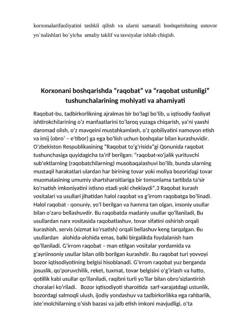 KORXONALARDA RAQOBATDOSHLIK 4