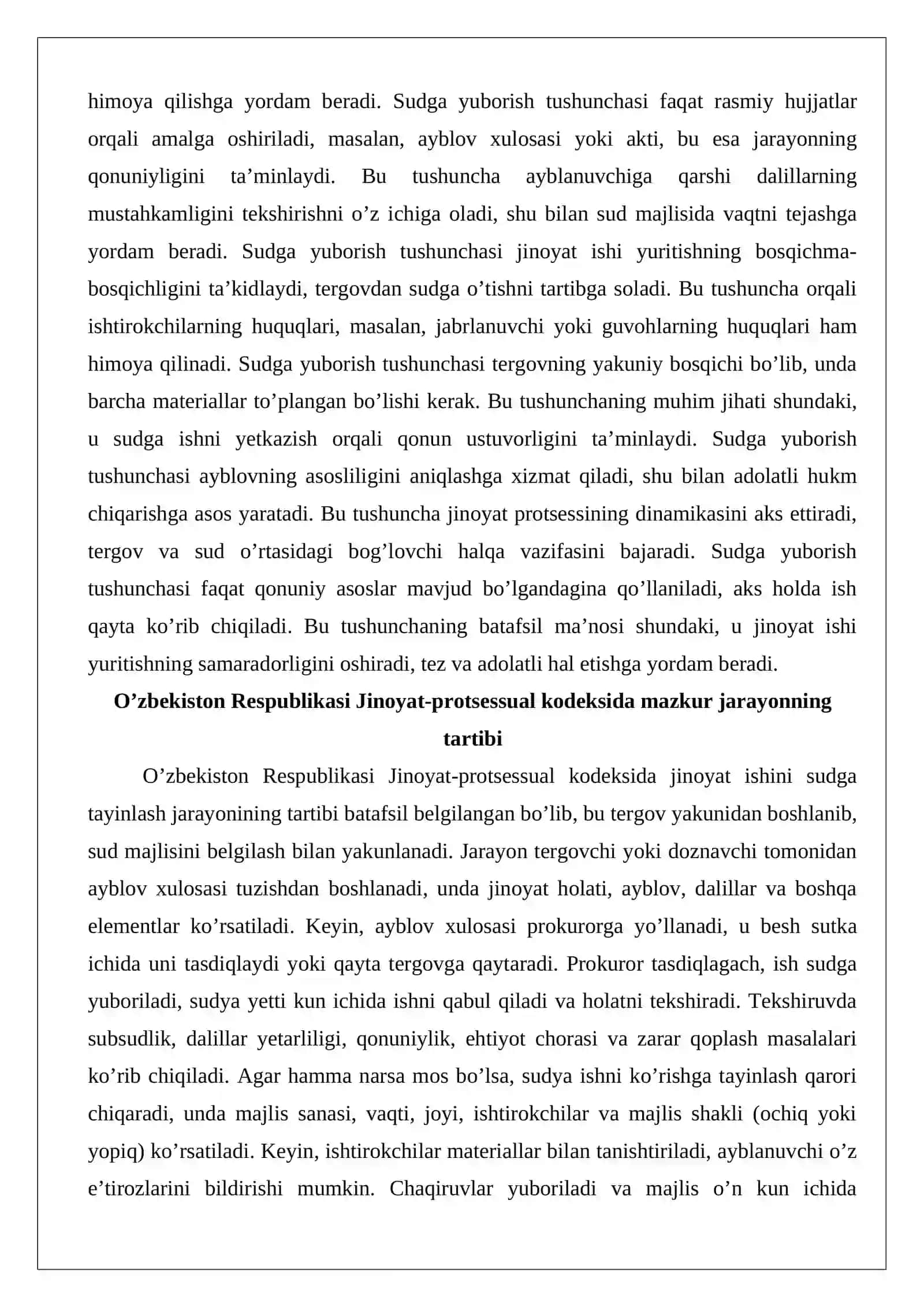 Jinoyat ishini sudga tayinlashning huquqiy asoslari 4