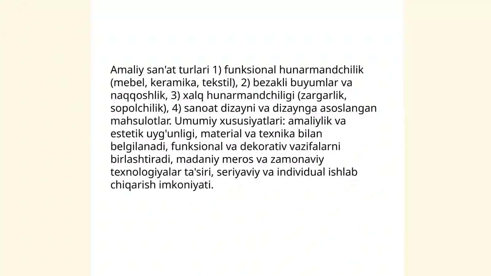 Amaliy sanat va uning turlari Naqqashlik sanati haqida malumot toplash 4