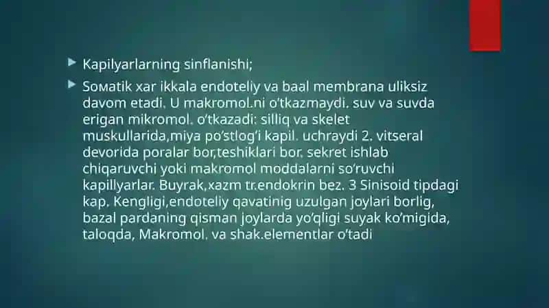 Kapilyarlarda qon aylanish 4