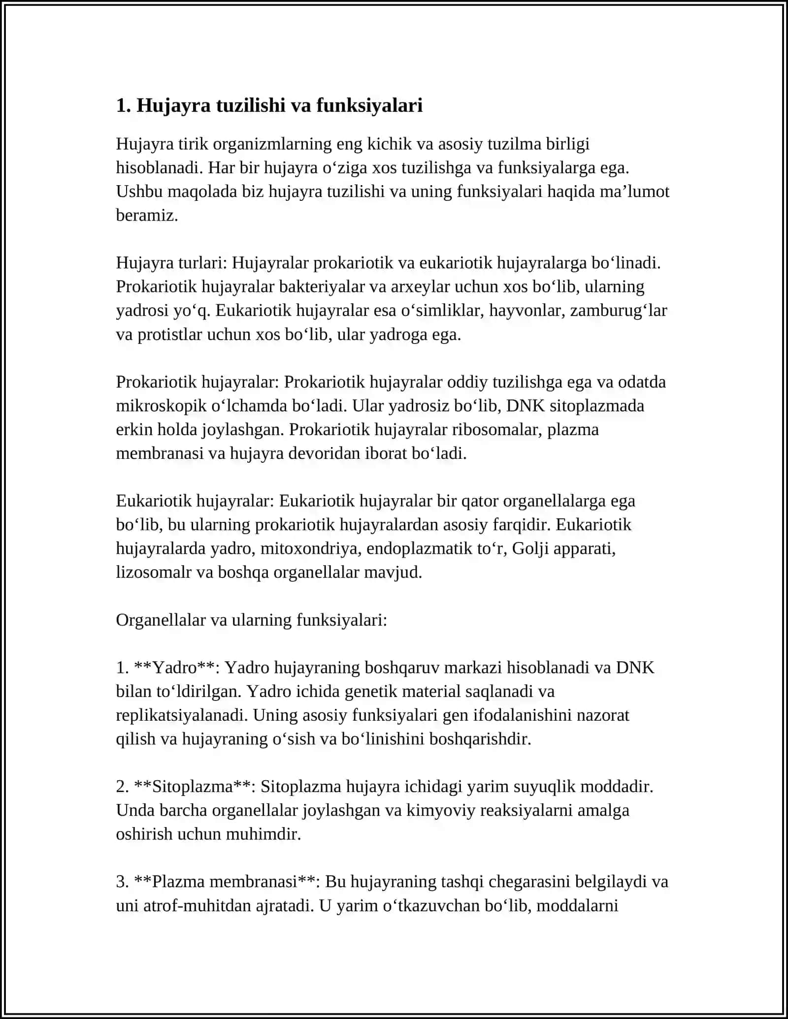 HUJAYRA SIKLI VA UNING MOHIYATI. MIKROORGANIZMLAR GENETIKASI 4