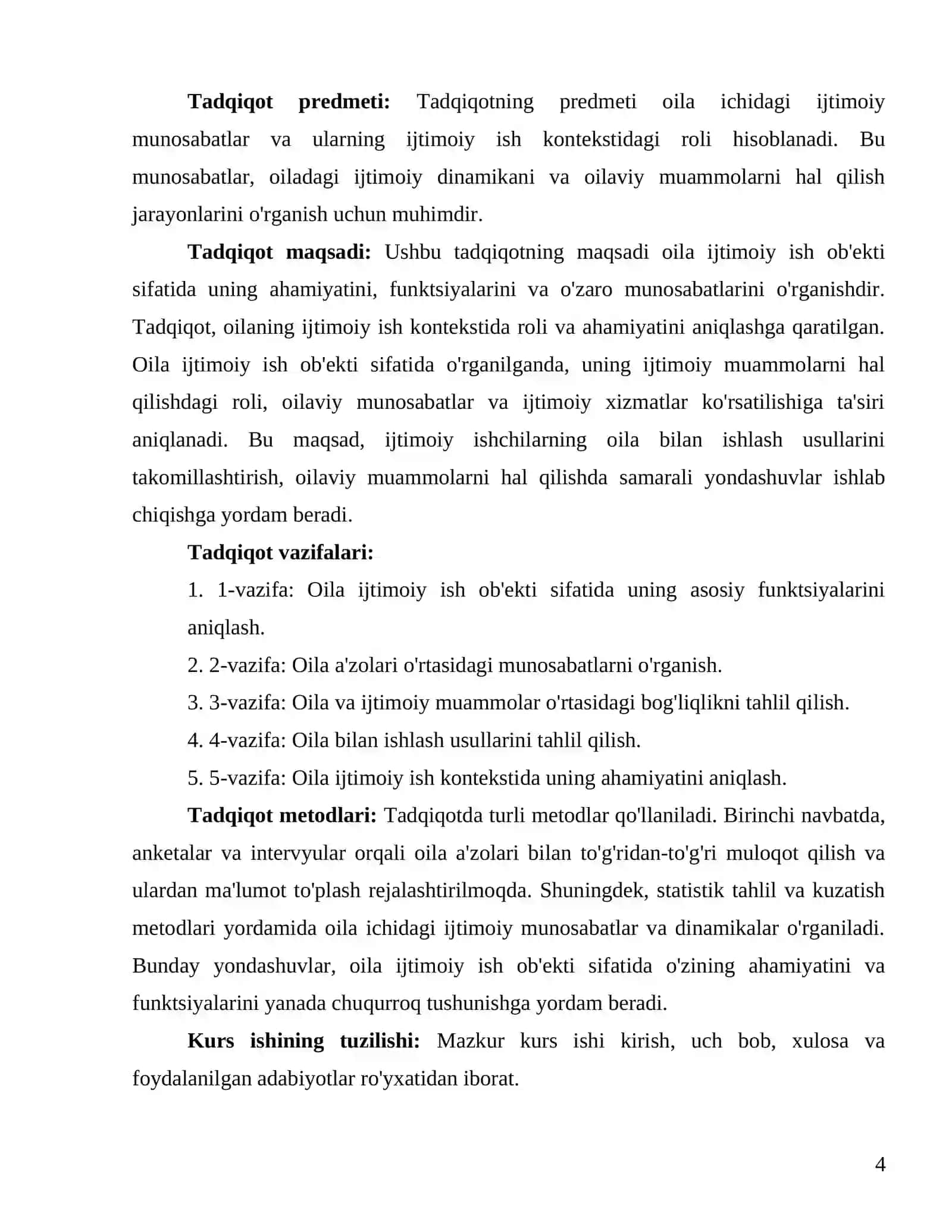 TERMIZ DAVLAT UNIVERSITETI IJTIMOIY FANLAR FANIDAN KURS ISHI 4