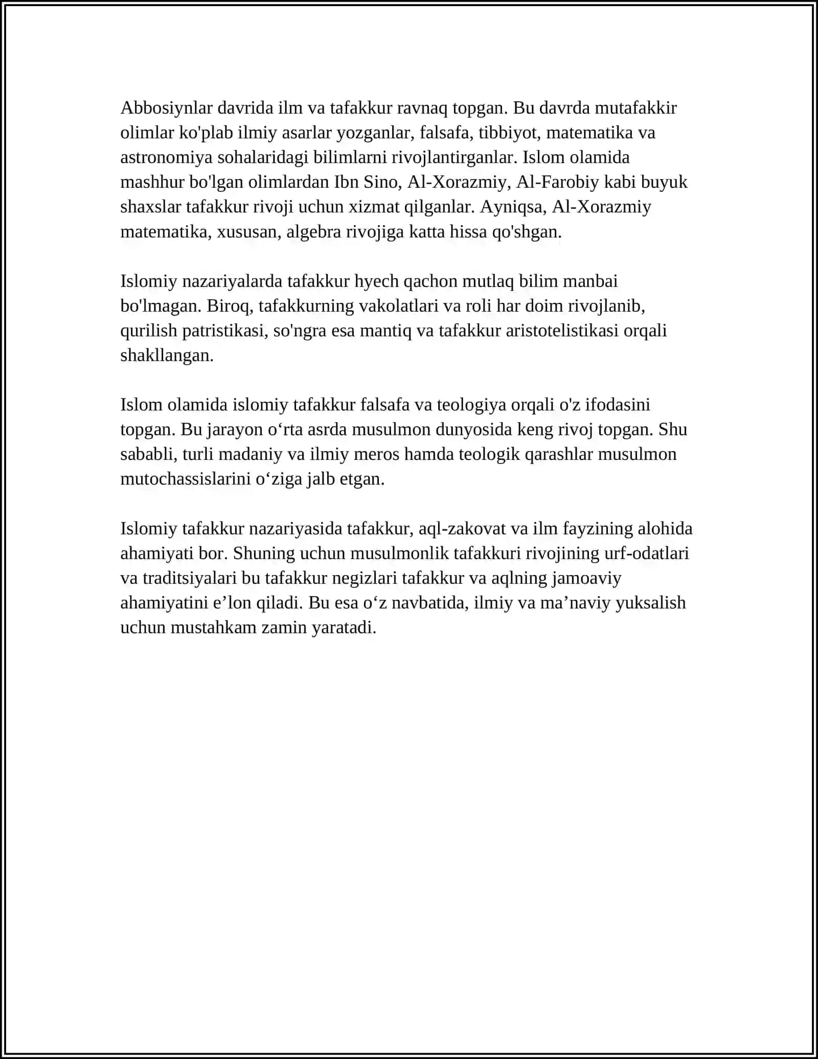 MUSTAQIL ISH Mavzu: TAFAKKUR BORASIDAGI PSIXOLOGIK NAZARIYALAR 4
