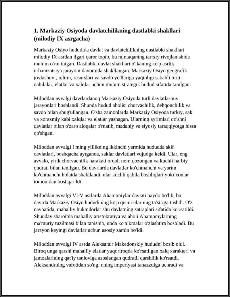 MARKAZIY OSIYO HUDUDIDA MILODIY IX ASRGA QADAR DAVLATCHILIK RIVOJI 4