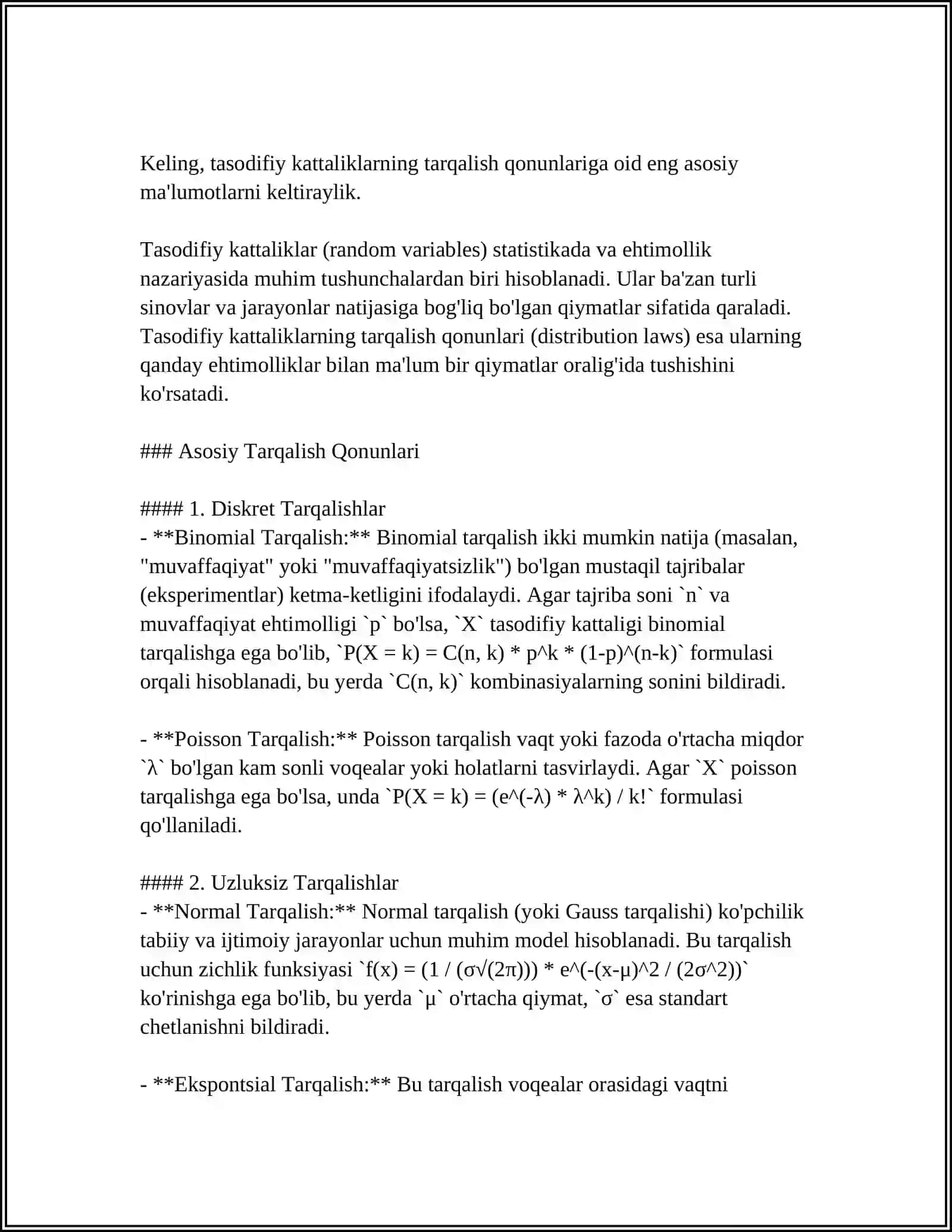 TIBBIY BIOLOGIK MASALA MISOLIDA MATEMATIK STATISTIKA ELEMENTLARI 4