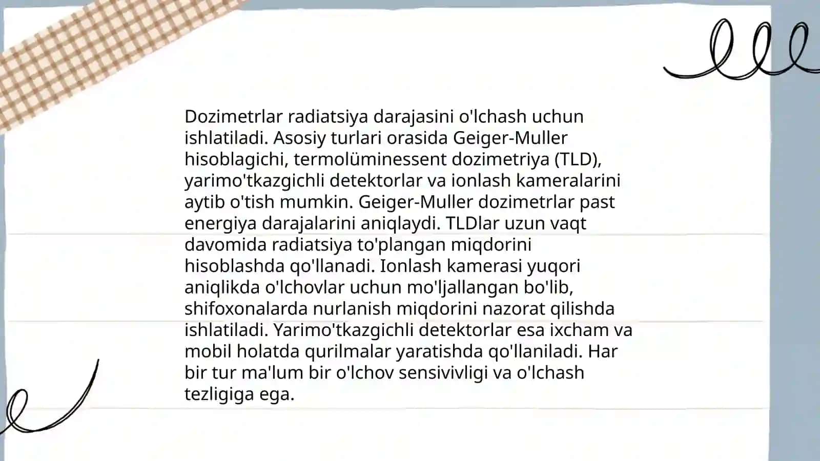 Radiatsiyani o'lchash 4