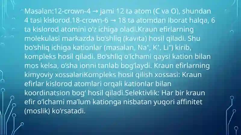 KRAUN EFIRLAR – DORI VOSITALARI SIFATIDA. 4