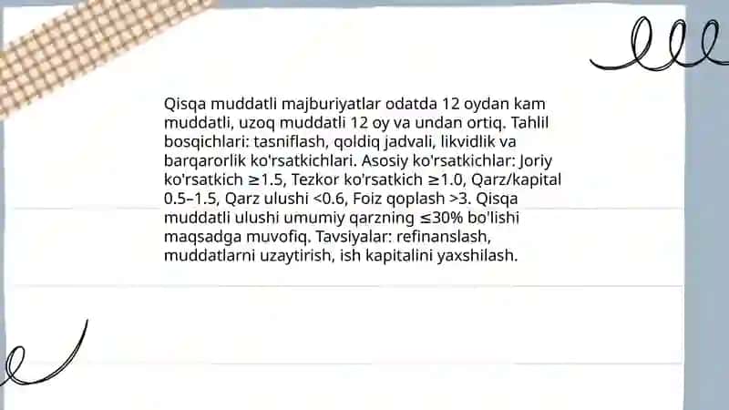 Kreditorlik majburiyatlari tahlili 4