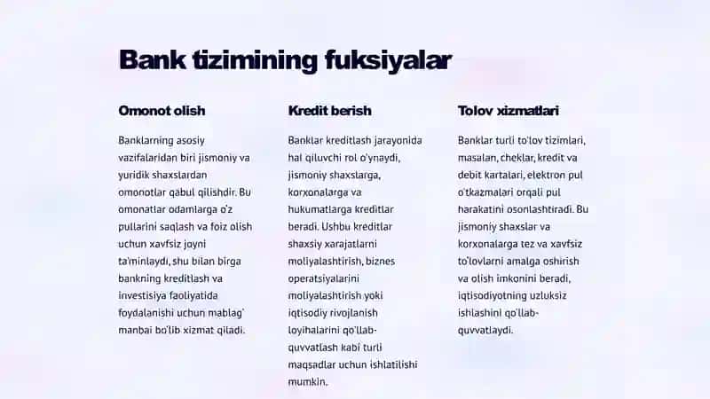 Bank tizimi taqdimot 4