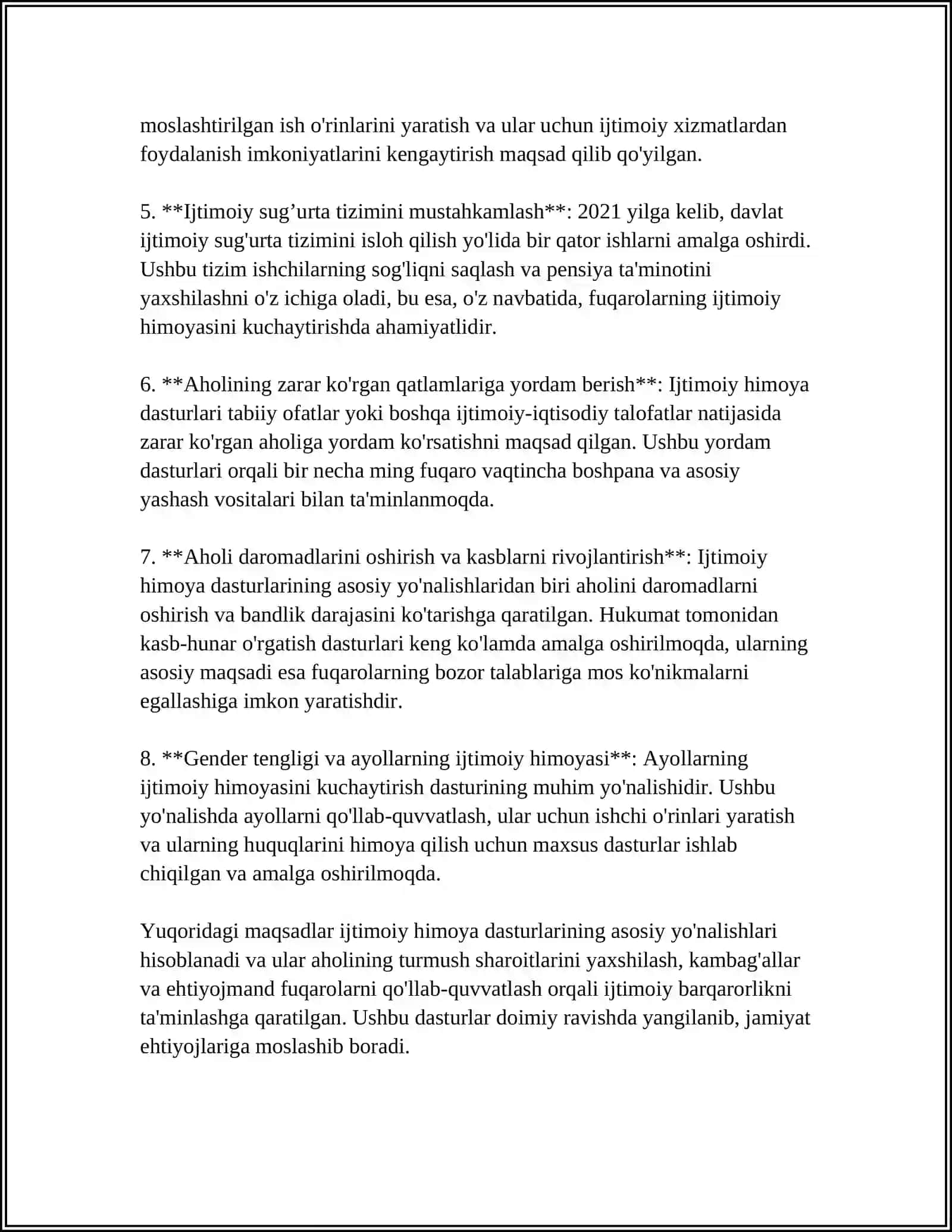 AHOLINING KUCHLI IJTIMOYI HIMOYA QILISH DAVLAT DASTURINING AMALIYOTGA TADBIQ ETILISHI 4