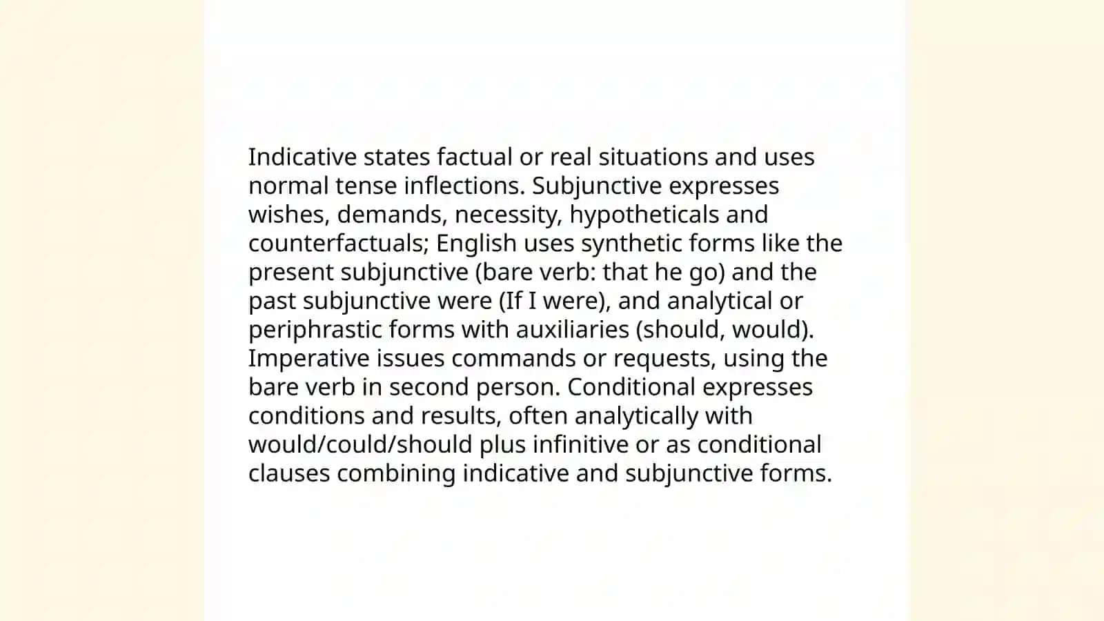 The category of mood in the verb. Synthetic and analytical ways of forming the Subjunctive mood 4