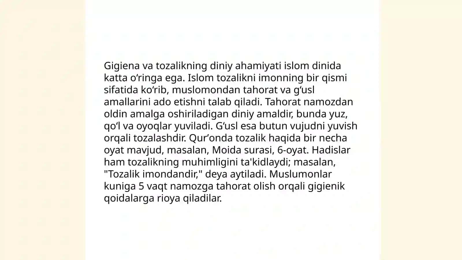 Diniy davolash.Gigiena 4