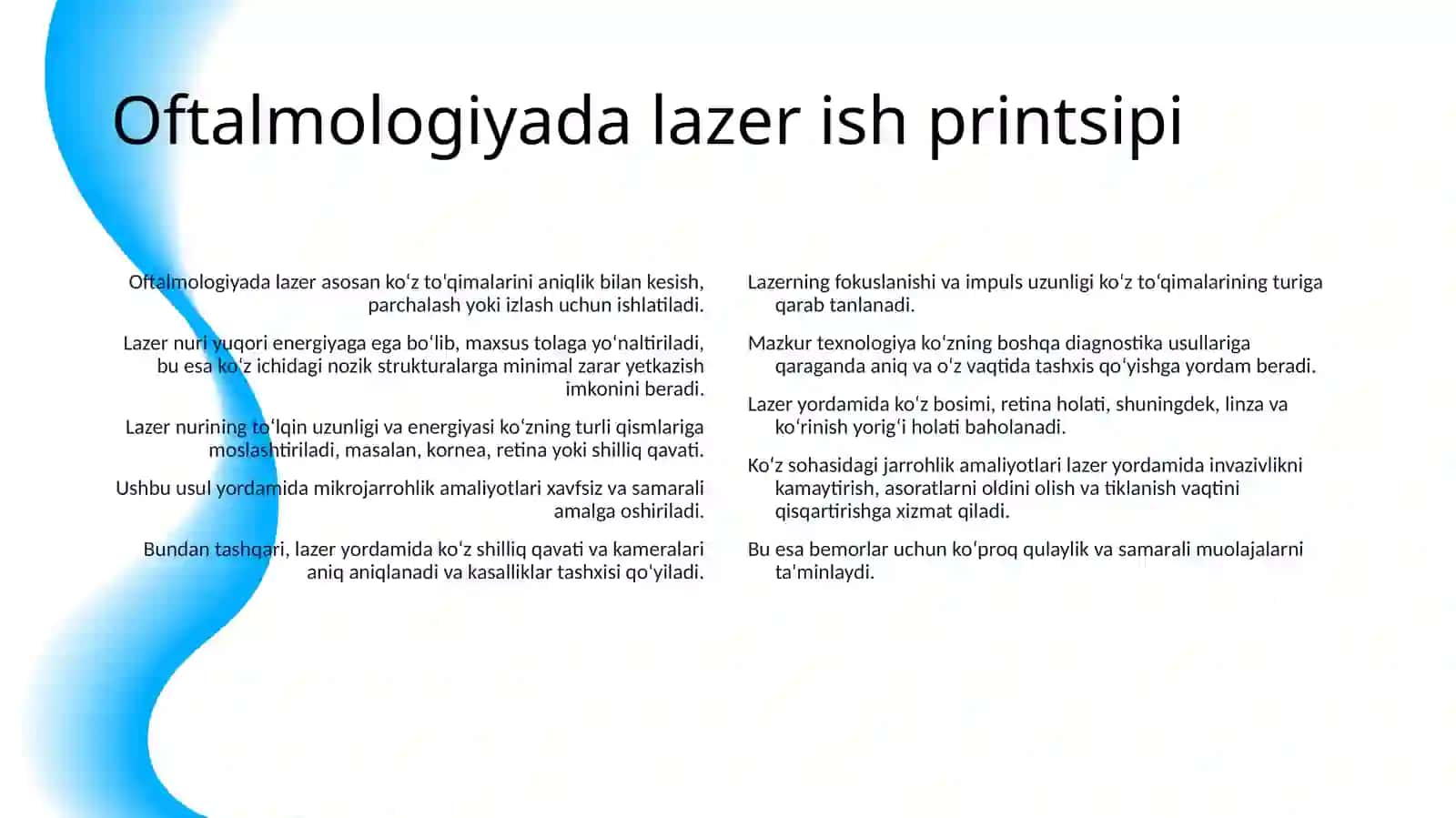 OFTALMOLOGIYA VA XIRURGIYADA LAZERNING AHAMIYATI 4