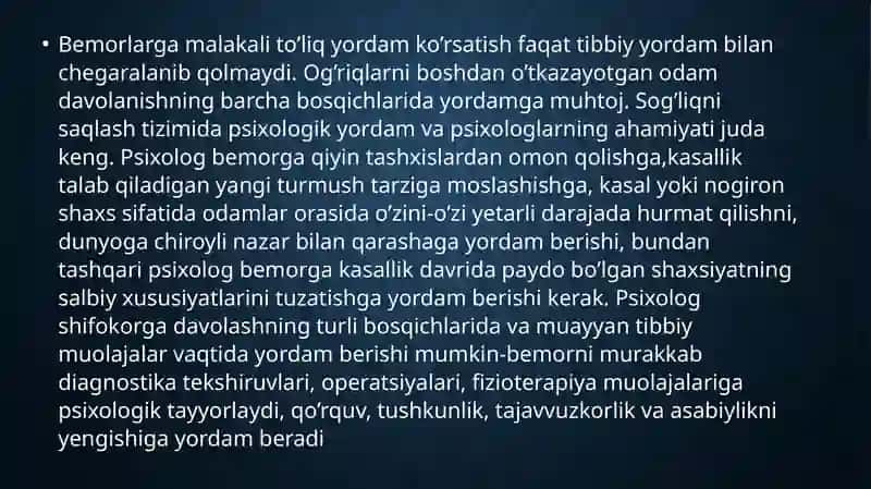 MDX davlatlarining sog‘liqni saqlash tizimida psixologik xizmatning o‘ziga xosligi. Evropa davlatlarining sog‘liqni saqlash tizimida psixologik xizmatning o‘ziga xosligi. 4