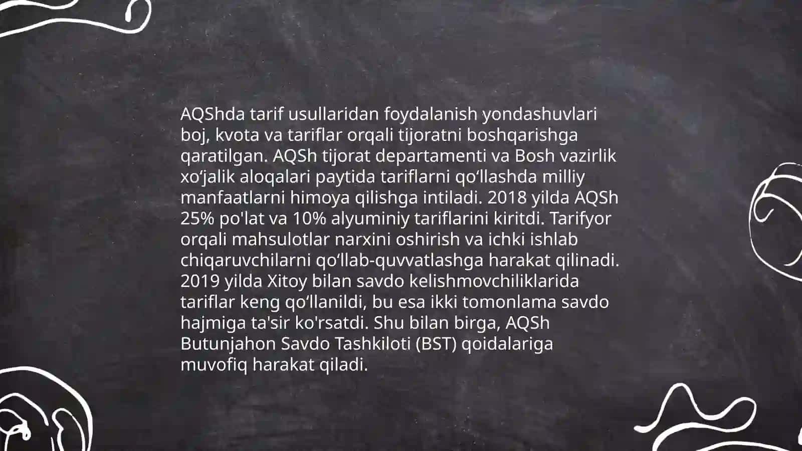 Tarif va notarif usullar O'zbekiston va Amerikada 4
