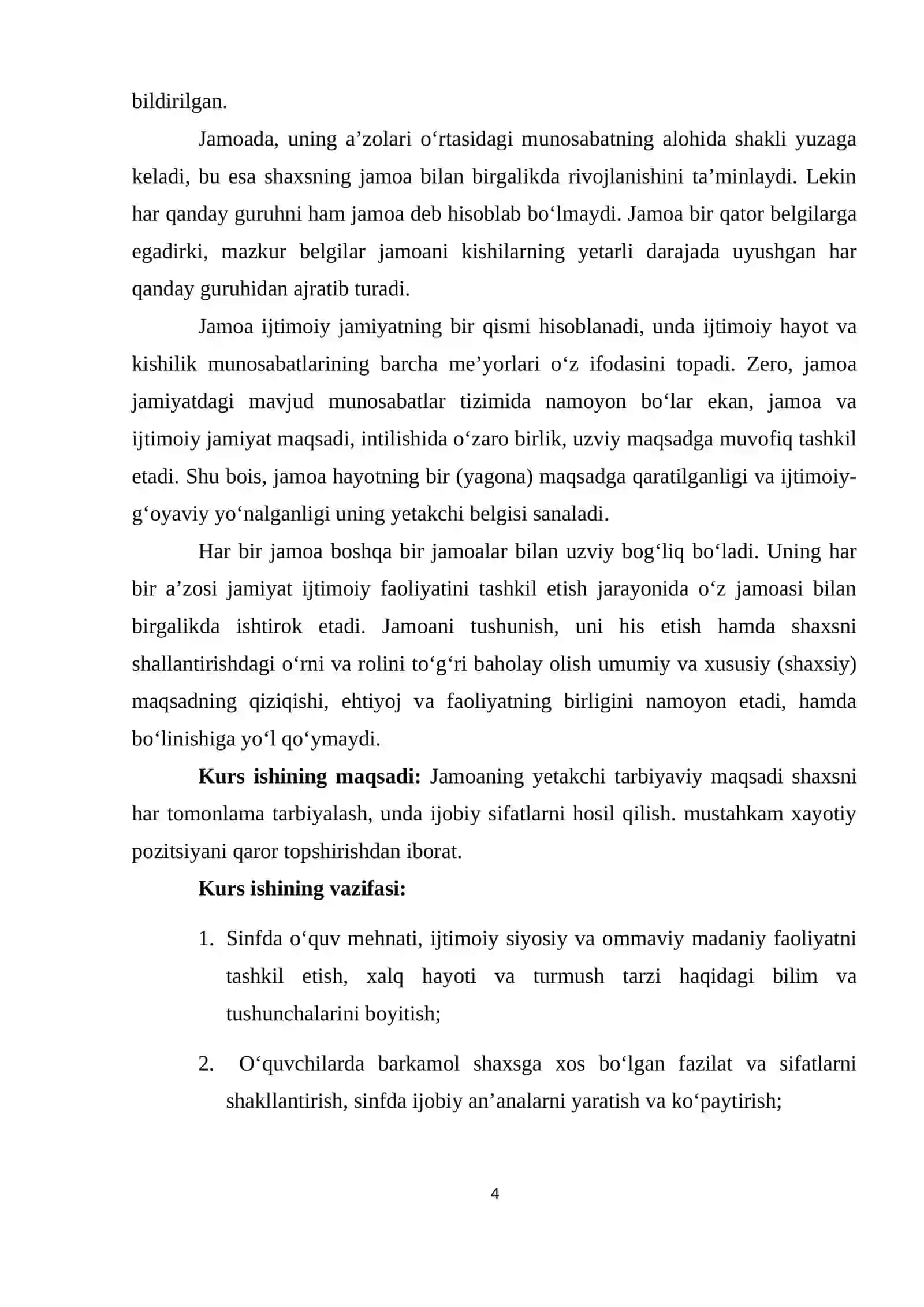 Jamoa va uning shaxsini shakllantirishdagi o'rni 4